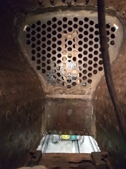 New rear replacement flue sheet installed.