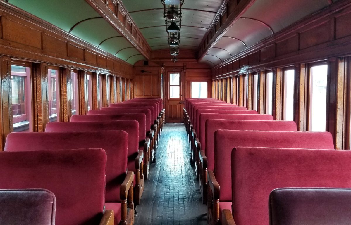 20 interior Inside view of train car number 20.