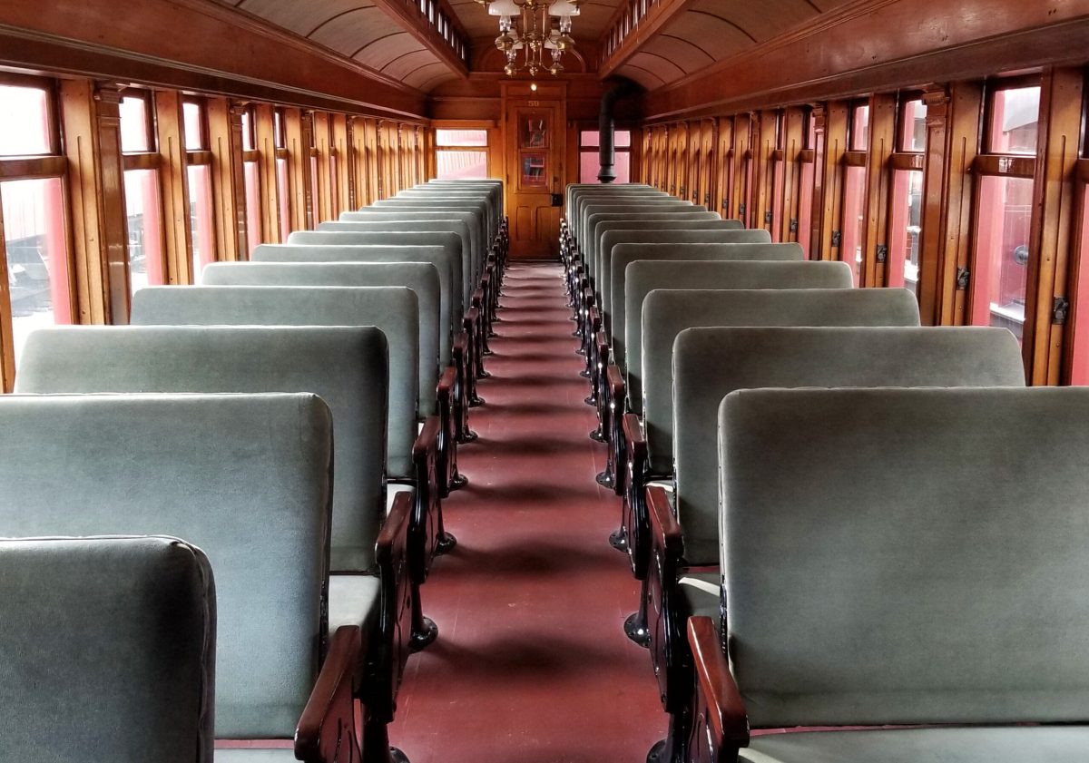 59 interior Inside view of train car number 60.
