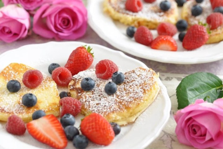 Pancakes with fruit for the Mother's Day Brunch.