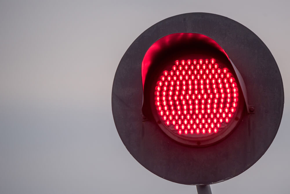 A close up of a train searchlight signal.